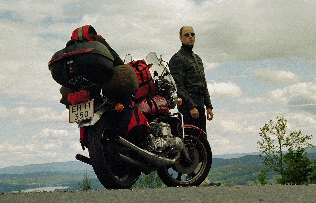 Image with L. Jarde and Suzuki GT 750 in Norway